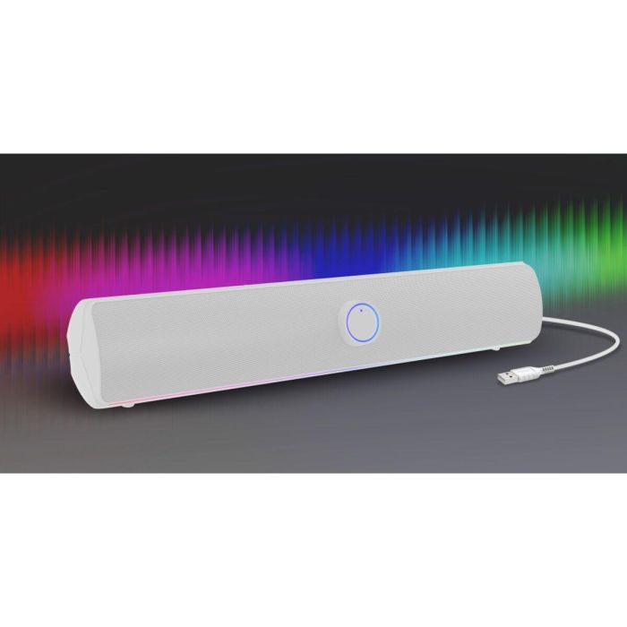 GENESIS NCS-2305 Altavoz Soundbar 2.0 Canales 10W RMS Blanco, Inalámbrico y Alámbrico, Bluetooth 5.2, Iluminación LED RGB 1 GENESIS NCS-2305 Altavoz Soundbar 2.0 Canales 10W RMS Blanco, Inalámbrico y Alámbrico, Bluetooth 5.2, Iluminación LED RGB 1