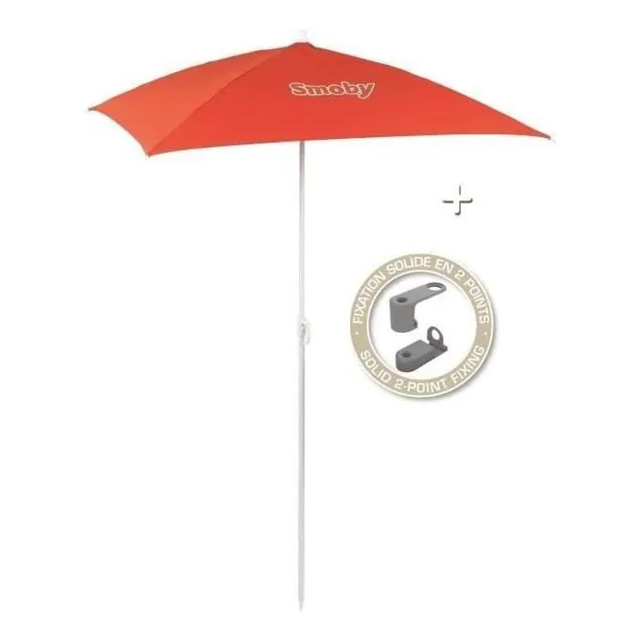 Smoby Sombrilla para Mesa de Picnic 80x90cm, Parasol con Sistema de Fijación, Altura Ajustable 1.05m-1.55m