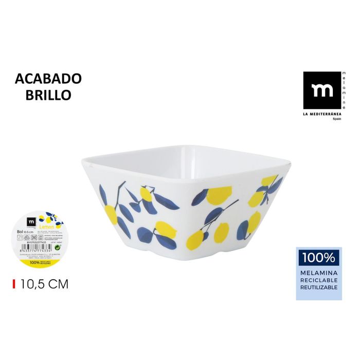 Bol de melamina brillo Lemon 10.5 cm - La Mediterranea (36 Unidades) Bol de melamina brillo Lemon 10.5 cm - La Mediterranea (36 Unidades)