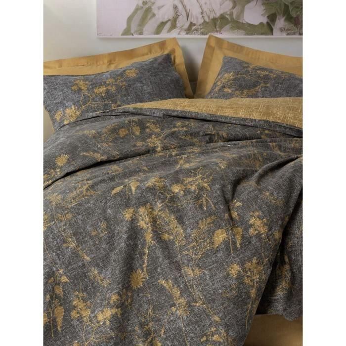 Juego de cama - 1 funda nórdica 220x240 cm + 2 fundas de almohada 60x60 cm - 100% algodón - Mostaza 3 Juego de cama - 1 funda nórdica 220x240 cm + 2 fundas de almohada 60x60 cm - 100% algodón - Mostaza 3