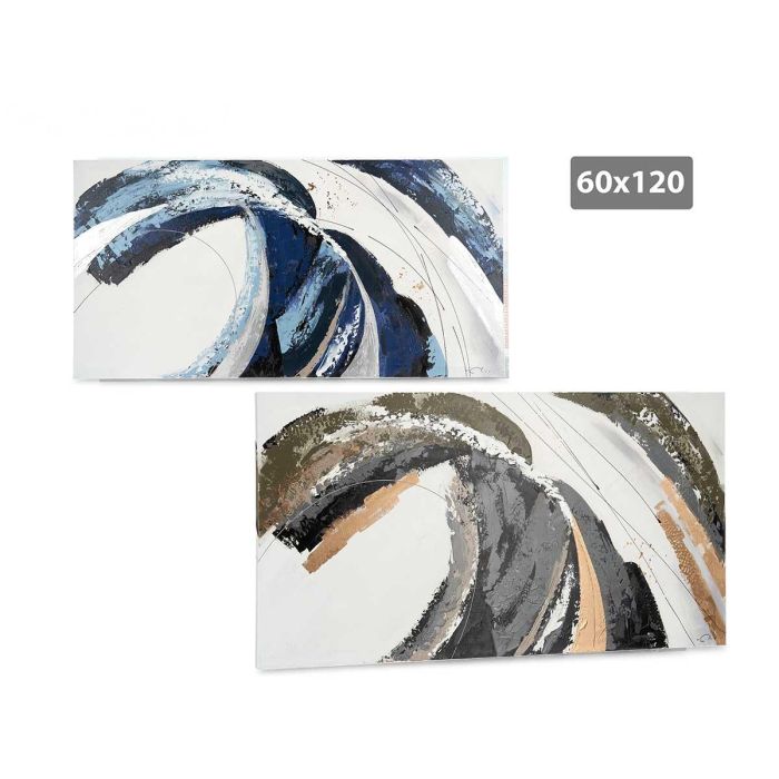 Lienzo Pintado Ola Gris Azul 60X120Cm Surtidos Giftdecor (2 Unidades) Lienzo Pintado Ola Gris Azul 60X120Cm Surtidos Giftdecor (2 Unidades)