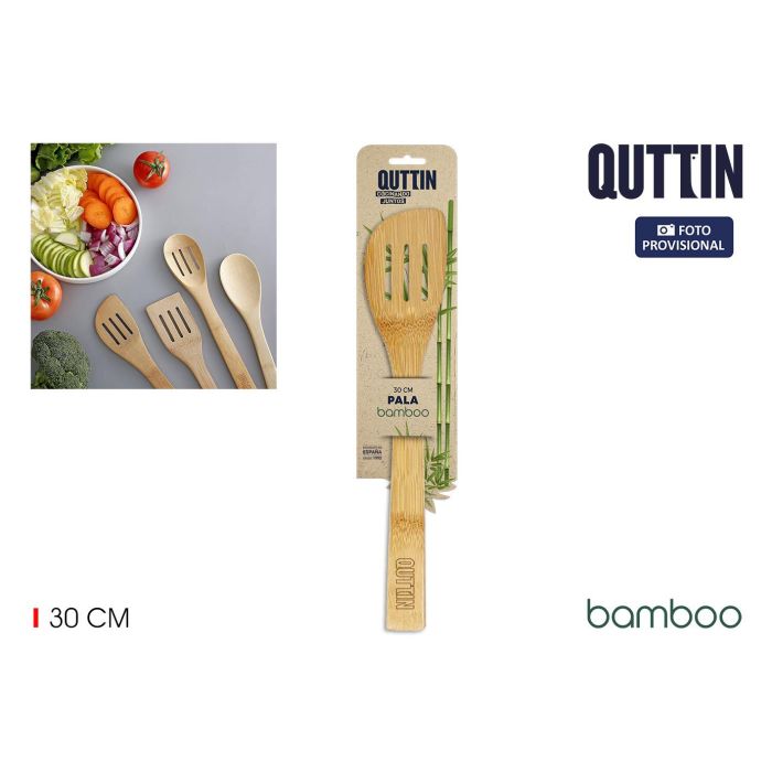 Pala de bambú curvada 30 cm con agujeros Quttin (36 Unidades) Pala de bambú curvada 30 cm con agujeros Quttin (36 Unidades)
