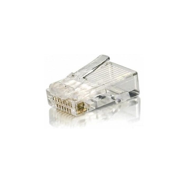 Equip Kit de 100 Conectores RJ45 Cat.6 Sin Blindaje Contacto Flash de Oro para Cable Redondo Equip Kit de 100 Conectores RJ45 Cat.6 Sin Blindaje Contacto Flash de Oro para Cable Redondo