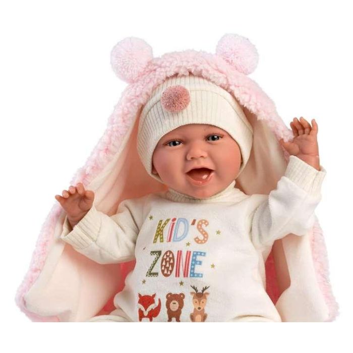 Muñeco recien nacido mimi sonrisas con peto kids zone, chupete y cojin reno 40 cm cuerpo tela 5 Muñeco recien nacido mimi sonrisas con peto kids zone, chupete y cojin reno 40 cm cuerpo tela 5
