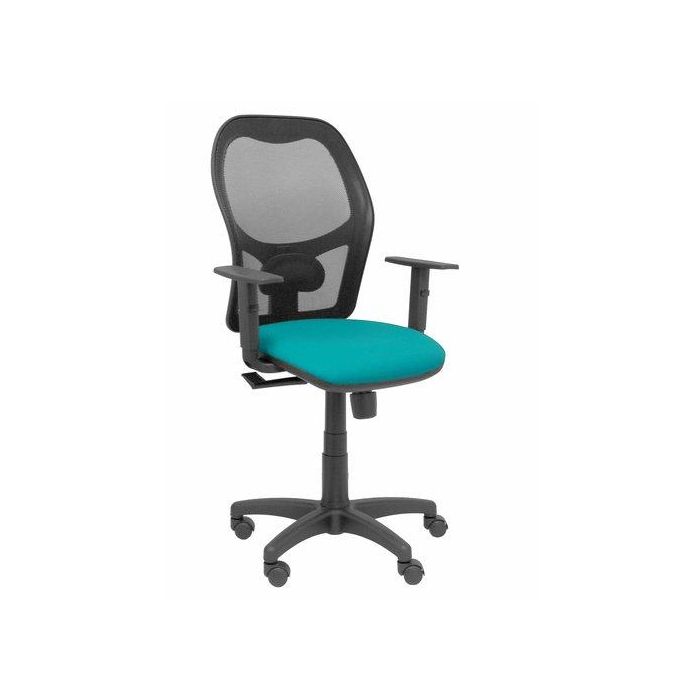 Silla Piqueras Y Crespo Alocen Brazos Regulables Mecanismo Sincro Refuerzo Lumbar Ruedas Nylon Respaldo Malla Negra Transpirable Y Asiento Tapizado Bali Turquesa