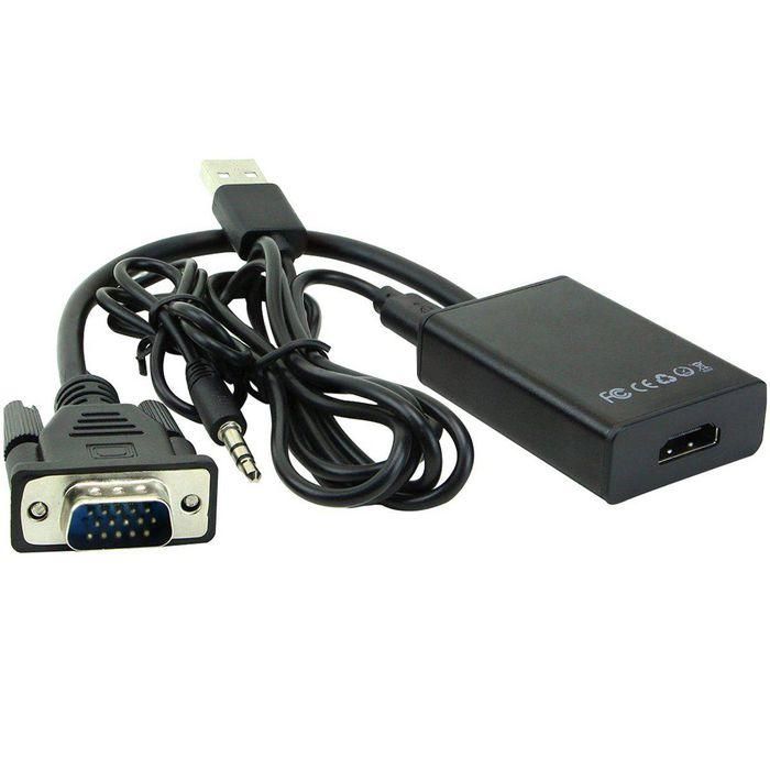 MicroConnect Convertidor VGA a HDMI con Audio y Alimentación USB para PC a TV