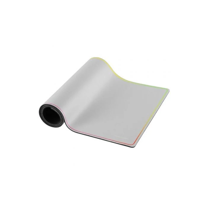 Mars Gaming Alfombrilla de ratón Gaming MMP224W XXL Rainbow Blanca, 880 x 330 mm, Nano-textil, Base Antideslizante, para setups Gaming y Oficina