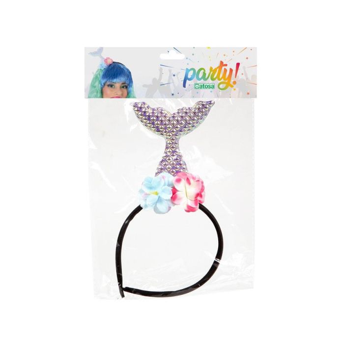 Diadema Cola de Sirena Flores Pastel Fantasía para Disfraz de Criatura Marina, Hada Acuática o Cuento Submarino, Ideal para Fiestas Infantiles Temáticas y Sesiones Fotográficas