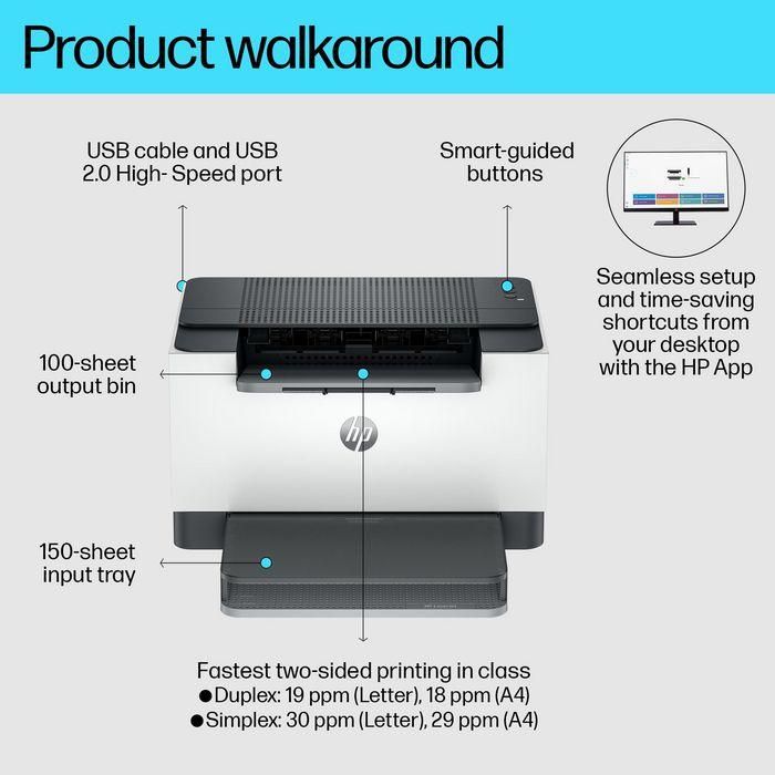 HP M209d Impresora Láser Monocromo con Impresión Dúplex Rápida, Diseño Compacto, Alto Rendimiento y Configuración Sencilla con App HP 2 HP M209d Impresora Láser Monocromo con Impresión Dúplex Rápida, Diseño Compacto, Alto Rendimiento y Configuración Sencilla con App HP 2