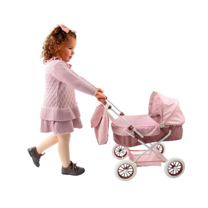 Muñecas Arias Coche de Muñeca Oso con Bolso para Niñas - Altura Manillar 55 cm, Medidas 37x56x56 cm - Edad Recomendada 3+ Años 4