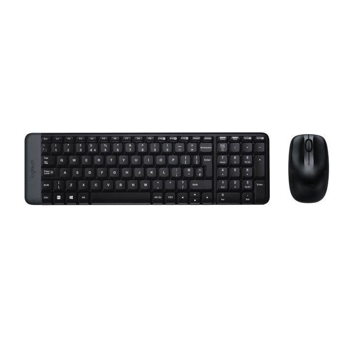 Logitech MK220 Combo Teclado y Ratón Inalámbrico Compacto para Windows, Conexión Inalámbrica 2.4 GHz con Receptor USB Unifying, Batería Duradera, PC/Laptop