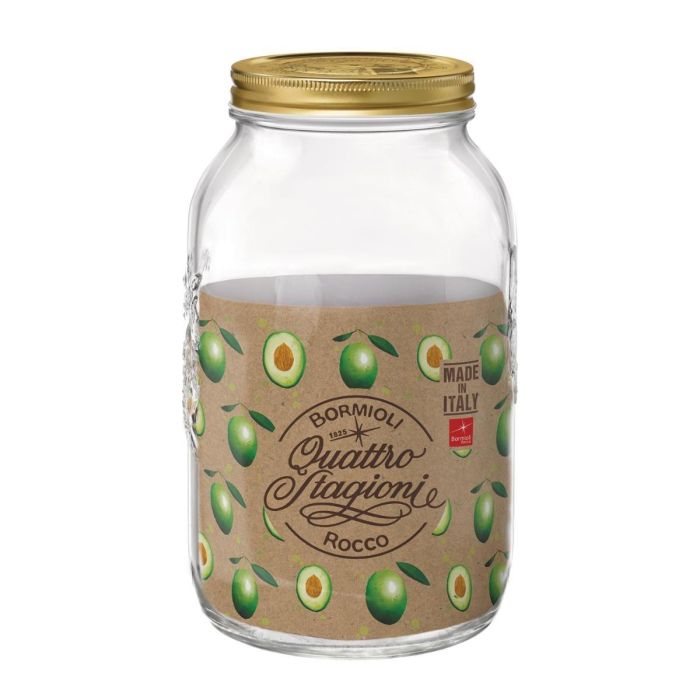 Bormioli Rocco Tarro Conserva Vidrio Quattro Stagioni 3,8 L Pack 6 Unidades con Cierre Rosca, Apto Lavavajillas, Fabricado en Italia 1 Bormioli Rocco Tarro Conserva Vidrio Quattro Stagioni 3,8 L Pack 6 Unidades con Cierre Rosca, Apto Lavavajillas, Fabricado en Italia 1