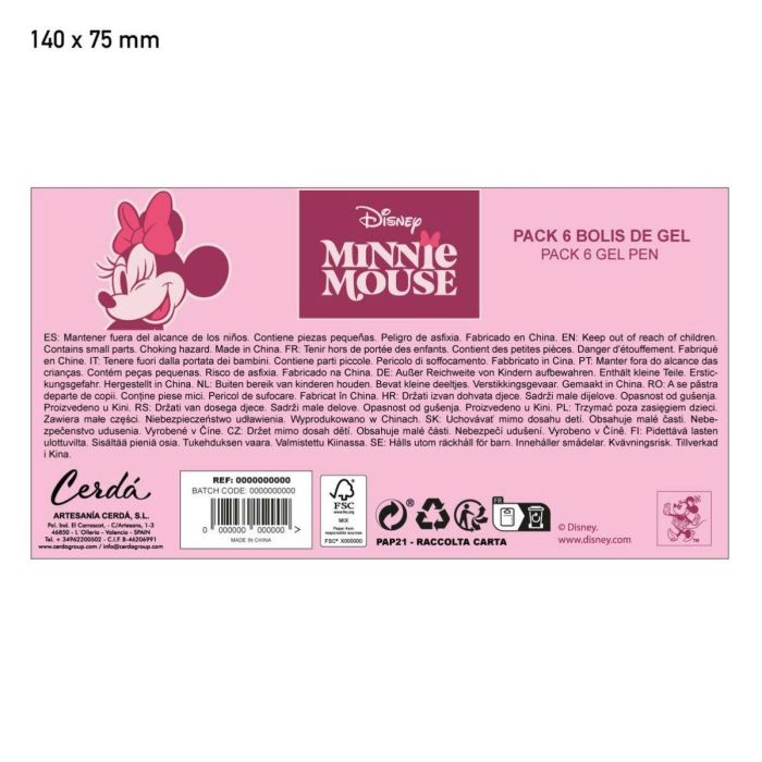 Cerdá Bolígrafo Gel Minnie Rosa 2 Cerdá Bolígrafo Gel Minnie Rosa 2