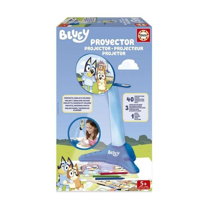 Proyector bluey con lampara led, 40 diapositivas, 4 ceras y 1 lapiz Proyector bluey con lampara led, 40 diapositivas, 4 ceras y 1 lapiz