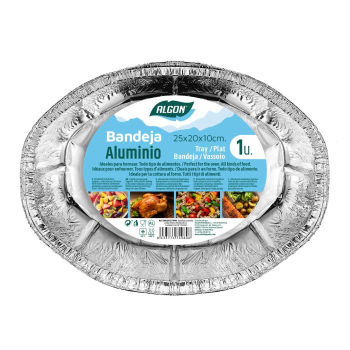Bandeja Oval Algon para Pollo Entero 25x20x10 cm (24 Unidades) 1 Bandeja Oval Algon para Pollo Entero 25x20x10 cm (24 Unidades) 1