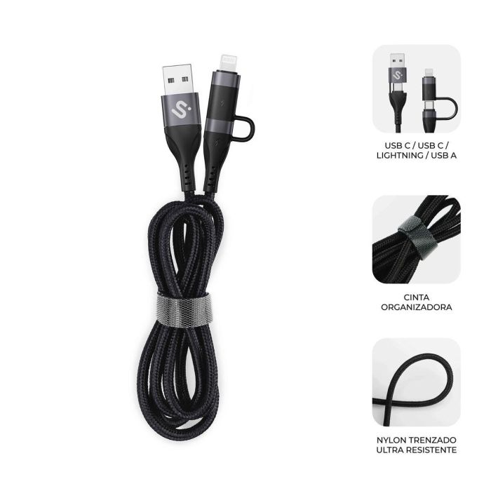 Cable HDMI Subblim SUBCAB-4IN101 Negro 1,2 m 4