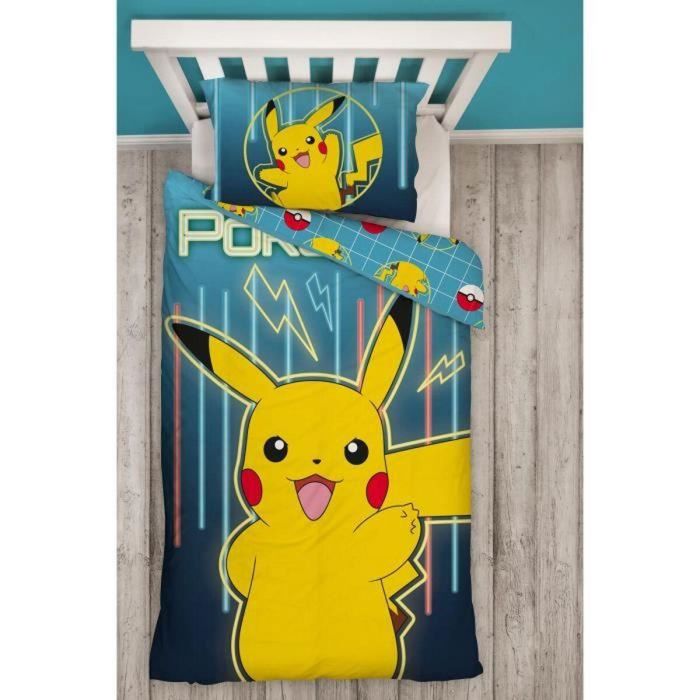 Pokemon Juego de Cama Reversible Pikachu Laser Microfibra 1 Funda Nórdica 140 x 200 cm + 1 Funda de Almohada 63 x 63 cm Pokemon Juego de Cama Reversible Pikachu Laser Microfibra 1 Funda Nórdica 140 x 200 cm + 1 Funda de Almohada 63 x 63 cm