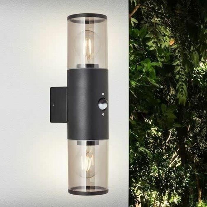 Brilliant BRI4004353405693 Aplique Exterior con Detector de Movimiento 2x E27 Depoli Negro 20W - Bombilla no Incluida 3