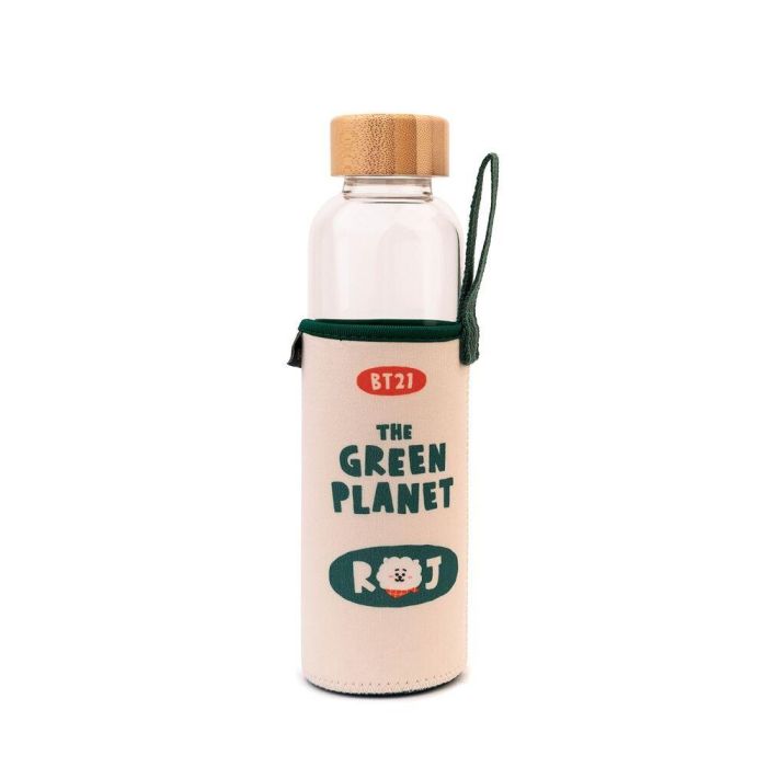 ERIK RJ BT21 Botella de Cristal con Funda de Neopreno y Tapón de Bambú 500ml
