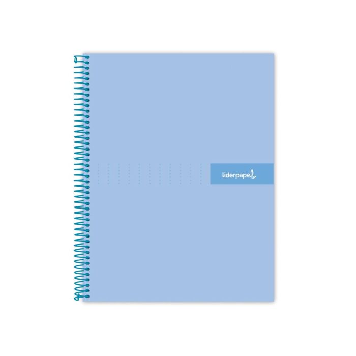 Cuaderno Espiral Liderpapel A4 Micro Crafty Tapa Forrada 120H 90 gr Cuadro 5 mm 5 Bandas 4 Colores Celeste 1