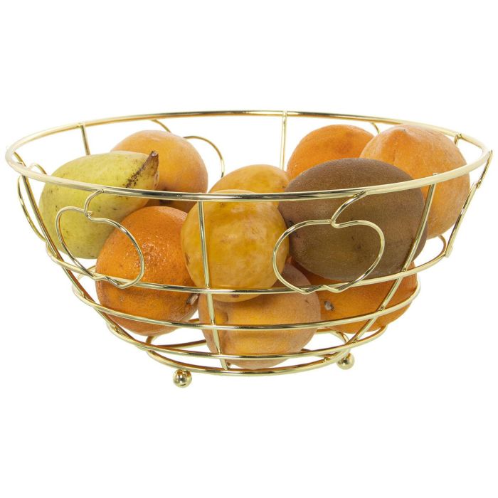 Frutero Alexandra House Living Dorado Metal 24 x 12 x 24 cm 1