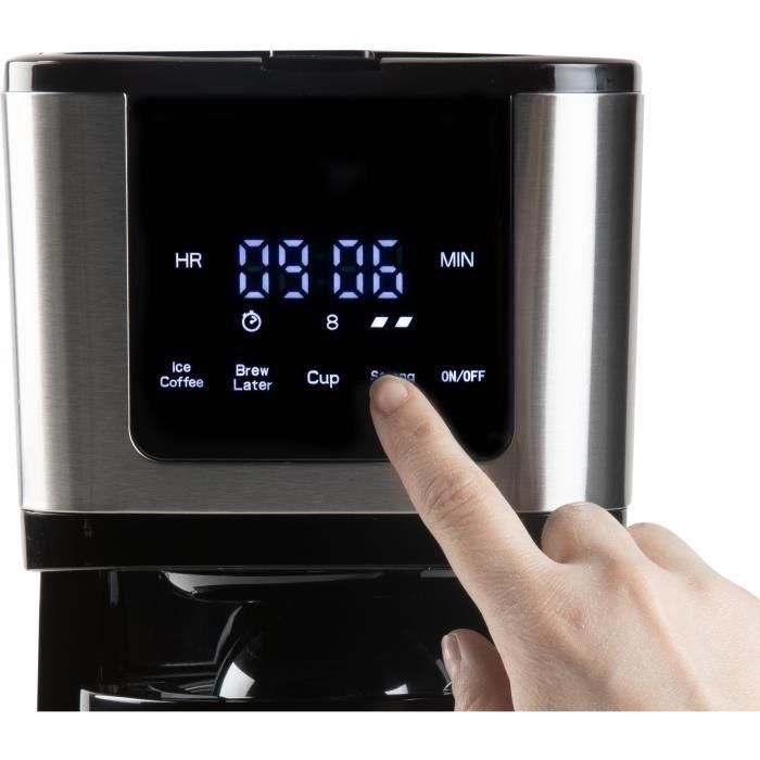 Cafetera de filtro - DOMO - DO733K - 900 W - 4 a 10 tazas - Pantalla LCD - 3 intensidades - Negra 2 Cafetera de filtro - DOMO - DO733K - 900 W - 4 a 10 tazas - Pantalla LCD - 3 intensidades - Negra 2