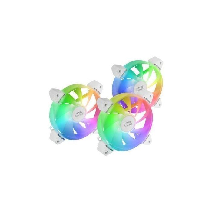 Pack 3 Ventiladores Mars Gaming MF-3A/ 12cm/ ARGB/ Blanco Pack 3 Ventiladores Mars Gaming MF-3A/ 12cm/ ARGB/ Blanco