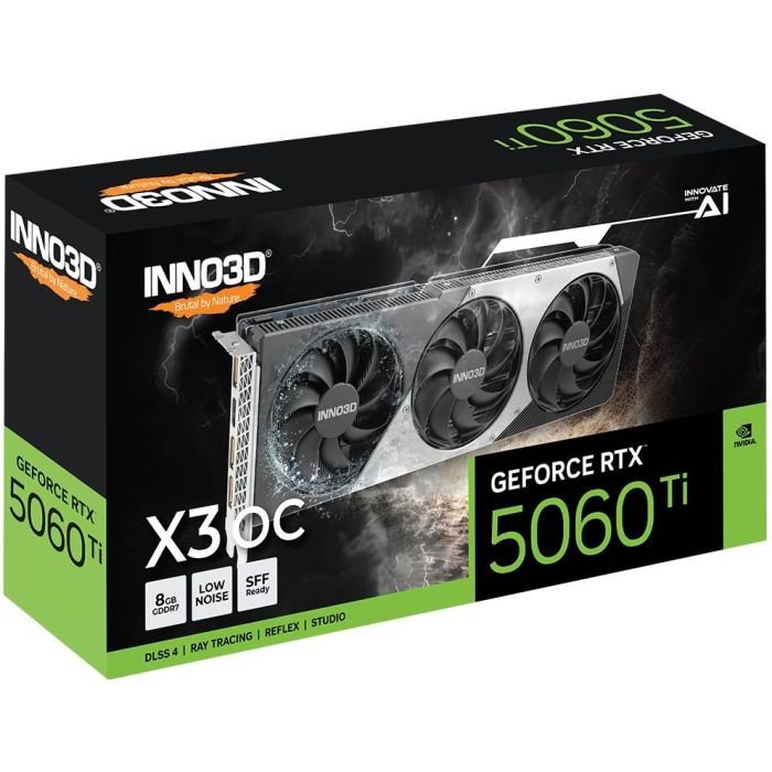 Inno3D GeForce RTX 5060 Ti X3 OC 8GB GDDR7, Tarjeta Gráfica con 3 Ventiladores, PCI Express 5.0 1