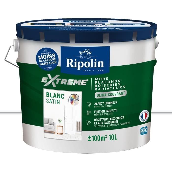 Pintura monocapa para paredes y techos blanco satinado 10L Ripolin 1