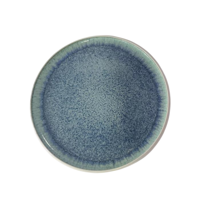 DKD Home Decor Plato Moderno de Gres Esmaltado Azul Marino 21 x 21 cm (4 Unidades) Apto Microondas y Lavavajillas