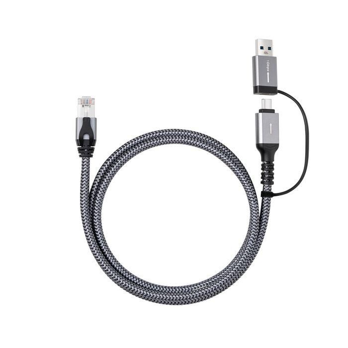 MicroConnect CAT6 RJ45 FTP to USB A-C adapter cable, 5 meter network adapter 2 MicroConnect CAT6 RJ45 FTP to USB A-C adapter cable, 5 meter network adapter 2