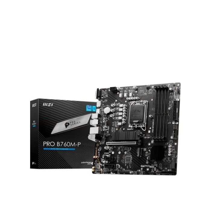 MSI Placa Base PRO B760M-P (911-7E02-009) Intel B760, Socket 1700, 4 DDR5, Micro ATX 1 MSI Placa Base PRO B760M-P (911-7E02-009) Intel B760, Socket 1700, 4 DDR5, Micro ATX 1
