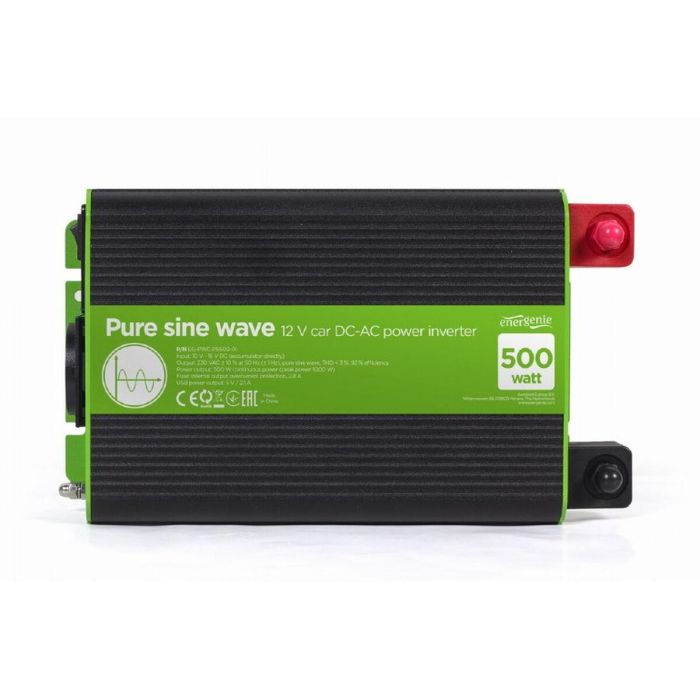 EnerGenie EG-PWC-PS500-01 adaptador e inversor de corriente Auto 500 W Negro, Verde 12 EnerGenie EG-PWC-PS500-01 adaptador e inversor de corriente Auto 500 W Negro, Verde 12