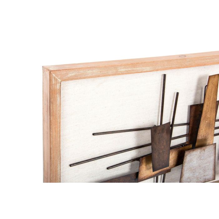 DKD Home Decor Decoración de Pared Moderna Abstracta Multicolor Dorado, Set de 2 Paneles de Abedul y Metal de 120x40x5.5 cm 1