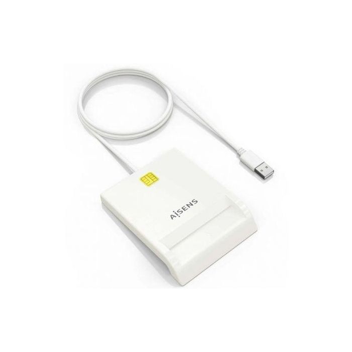 AISENS - LECTOR DE TARJETA INTELIGENTE DNI, BLANCO