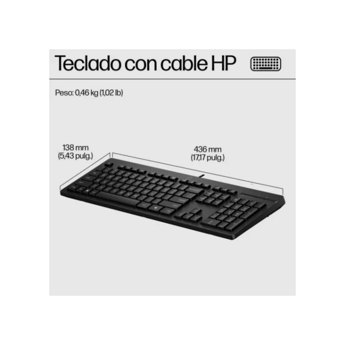 HP Teclado con Cable USB 125 G2 AY2Y7AA#ABE Negro 1