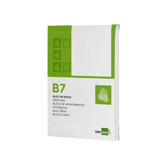 Bloc Notas Liderpapel Liso B7 80 Hojas 60 gr-M2 Perforado 10 unidades 2