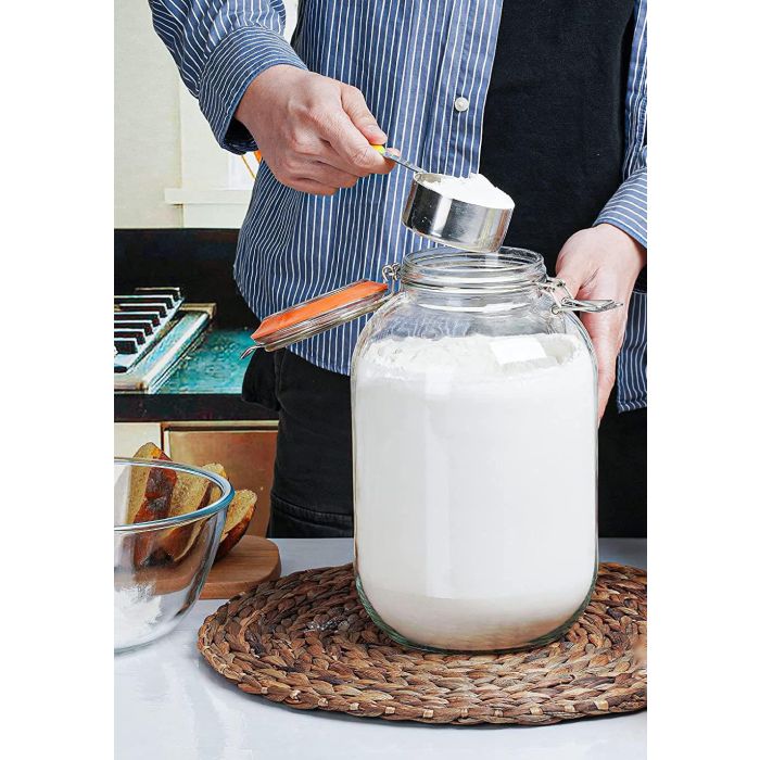 Tarro Hermético de Vidrio Clip 4200 ml - La Mediterranea (4 Unidades) 5 Tarro Hermético de Vidrio Clip 4200 ml - La Mediterranea (4 Unidades) 5