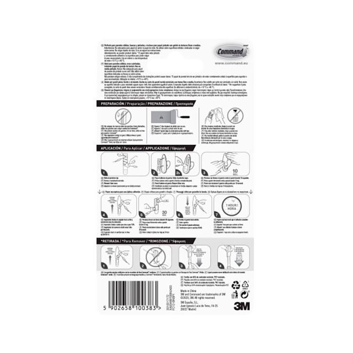 Gancho para colgar 3M 1,3 kg Plateado Metal (1 unidad) 1 Gancho para colgar 3M 1,3 kg Plateado Metal (1 unidad) 1