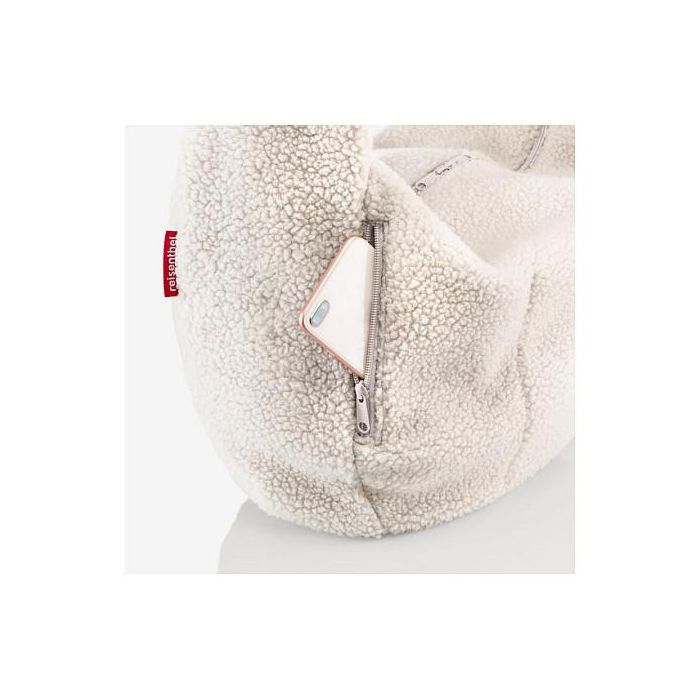 Reisenthel Moonbag Bolso Grande Blanco Teddy Sand, 24 L, Poliéster, 48 x 14 x 33 cm