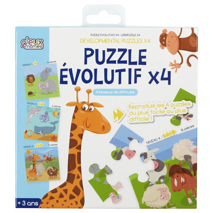 Juego De 4 Puzzles Evolutivos Jeux 2 momes