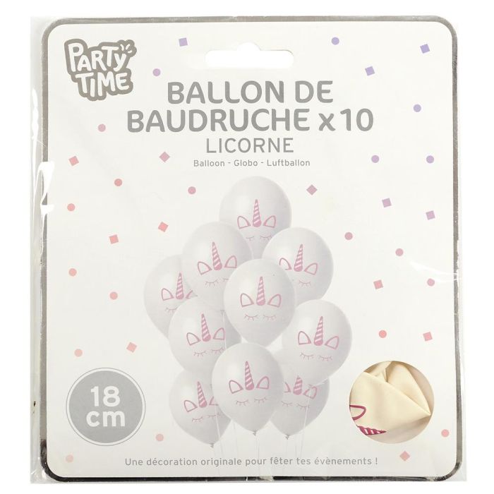 Juego De 10 Globos Unicornio Party Time 2