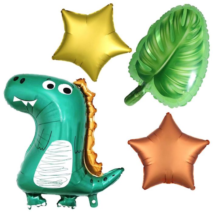 Juego De 4 Globos Tema Dinosaurio Party Time