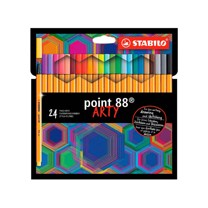 Stabilo Rotulador Point 88 Punta de Fibra Estuche 24 Colores Surtidos 0.4mm 1