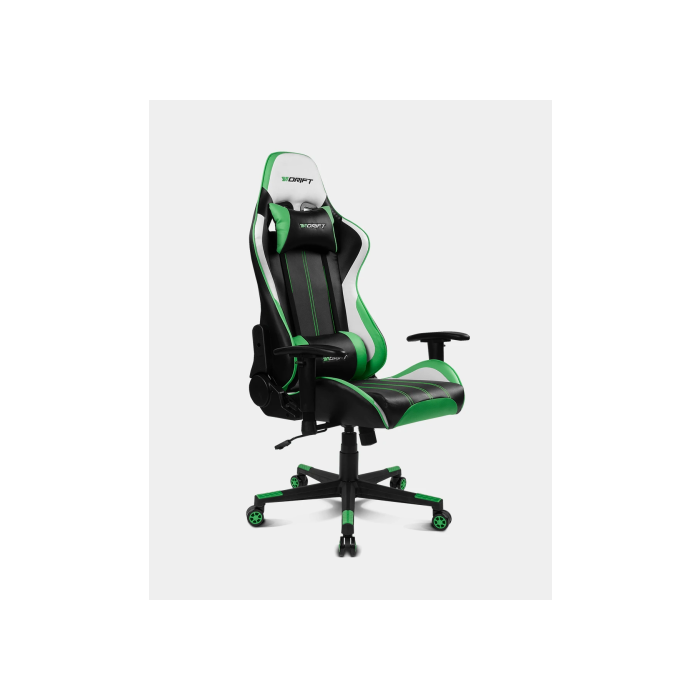 Drift DR175 Silla Gaming Universal con Reposabrazos 2D, Respaldo Reclinable, Cojines Cervical y Lumbar, 150kg - Negro, Verde, Blanco 2 Drift DR175 Silla Gaming Universal con Reposabrazos 2D, Respaldo Reclinable, Cojines Cervical y Lumbar, 150kg - Negro, Verde, Blanco 2