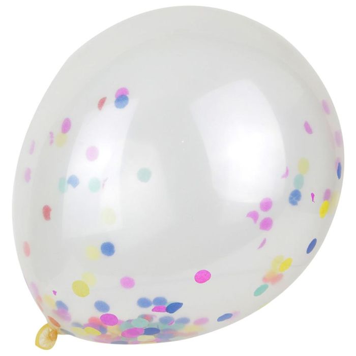 Juego De 10 Globos Con Confetti Party Time