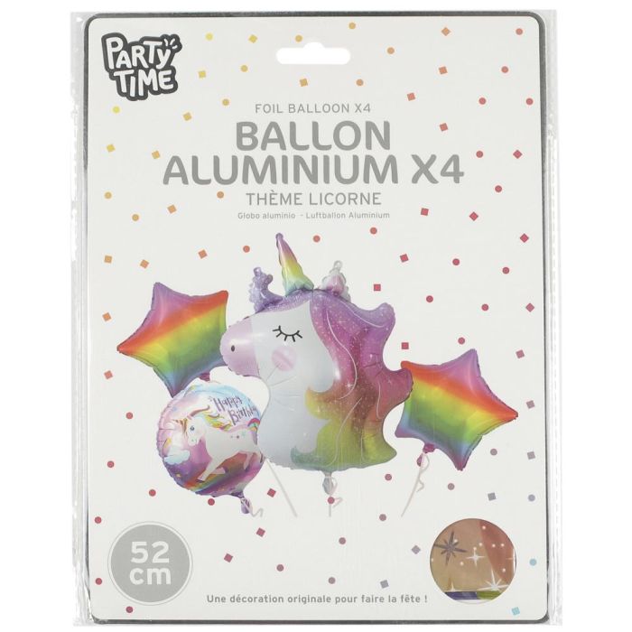 Juego De 4 Globos Tema Unicornio Party Time 1