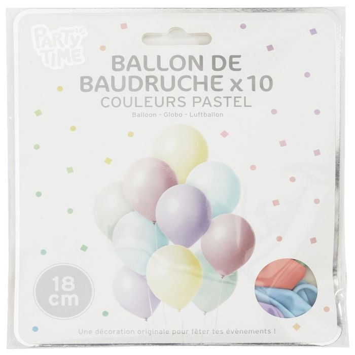 Juego De 10 Globos Color Pastel Party Time 2