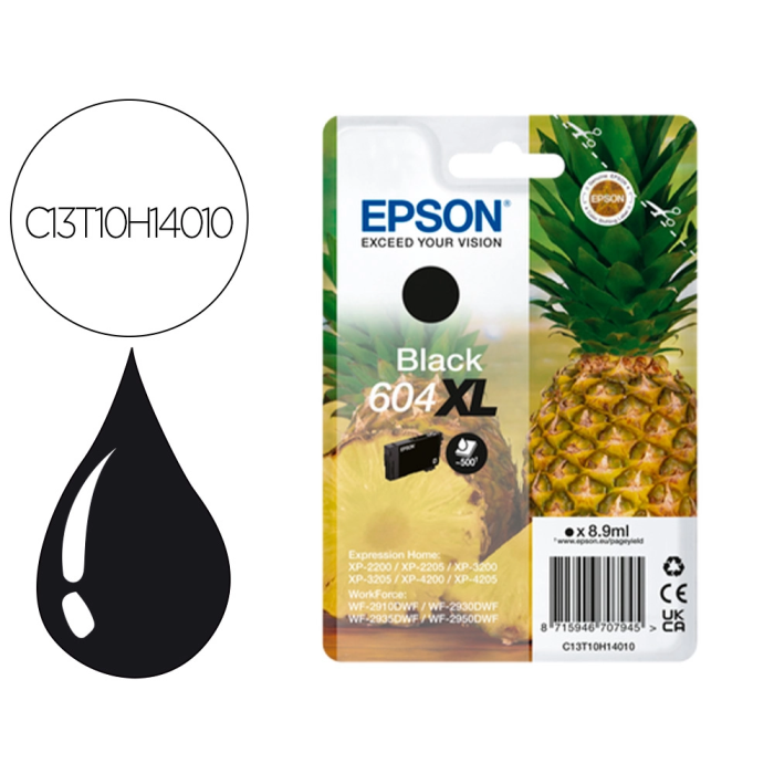EPSON Cartucho Negro 604XL XP-2200, WF-2910DWF Piña 0 EPSON Cartucho Negro 604XL XP-2200, WF-2910DWF Piña 0