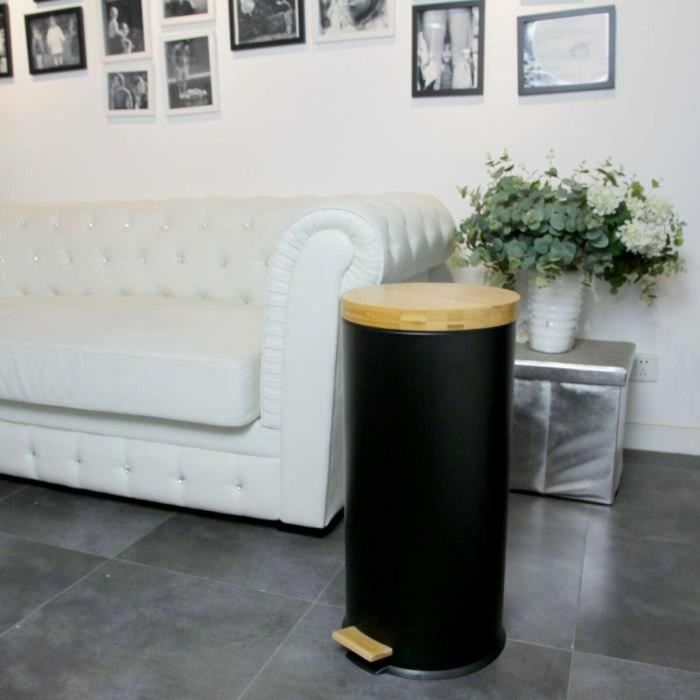 Kitchen Move Papelera de Cocina con Pedal Forest 30L Negro Mate - Acero Inoxidable y Madera, Anti-Huella Digital, Asa Robusta 5 Kitchen Move Papelera de Cocina con Pedal Forest 30L Negro Mate - Acero Inoxidable y Madera, Anti-Huella Digital, Asa Robusta 5
